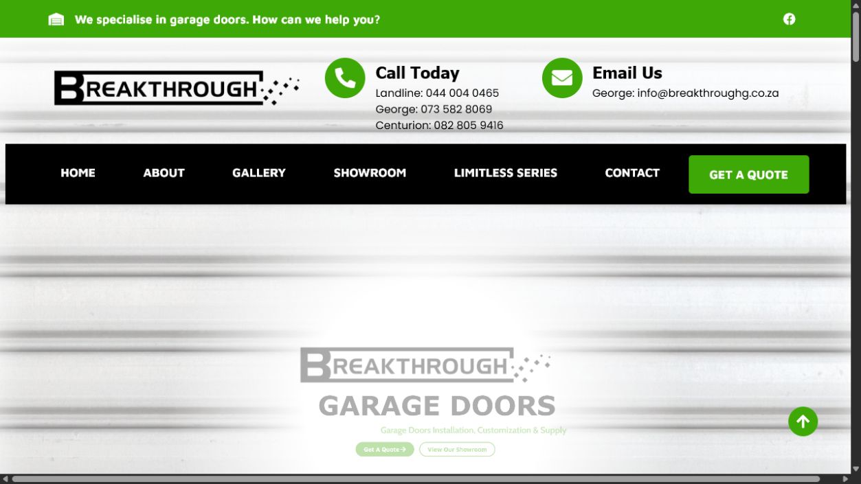 Breakthrough Garage Doors project