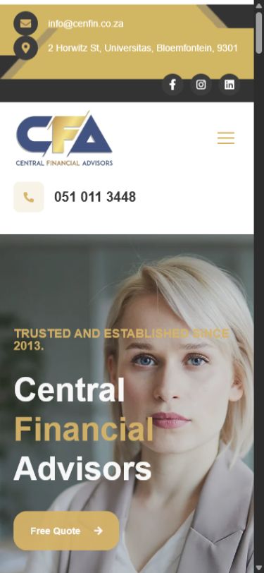 Cenfin website on mobile
