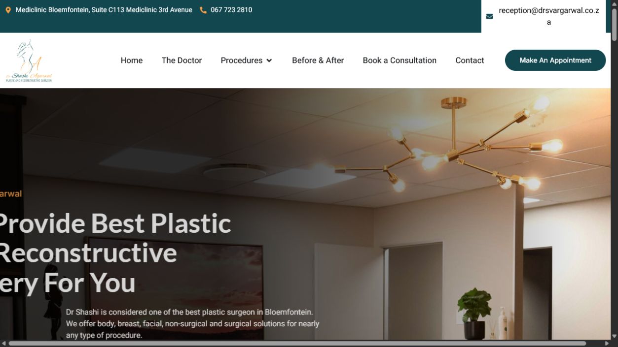 Dr. Shashi Agarwal website on mobile