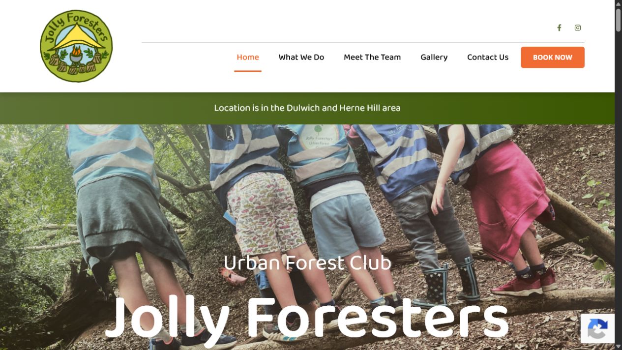 Jolly Foresters website on mobile