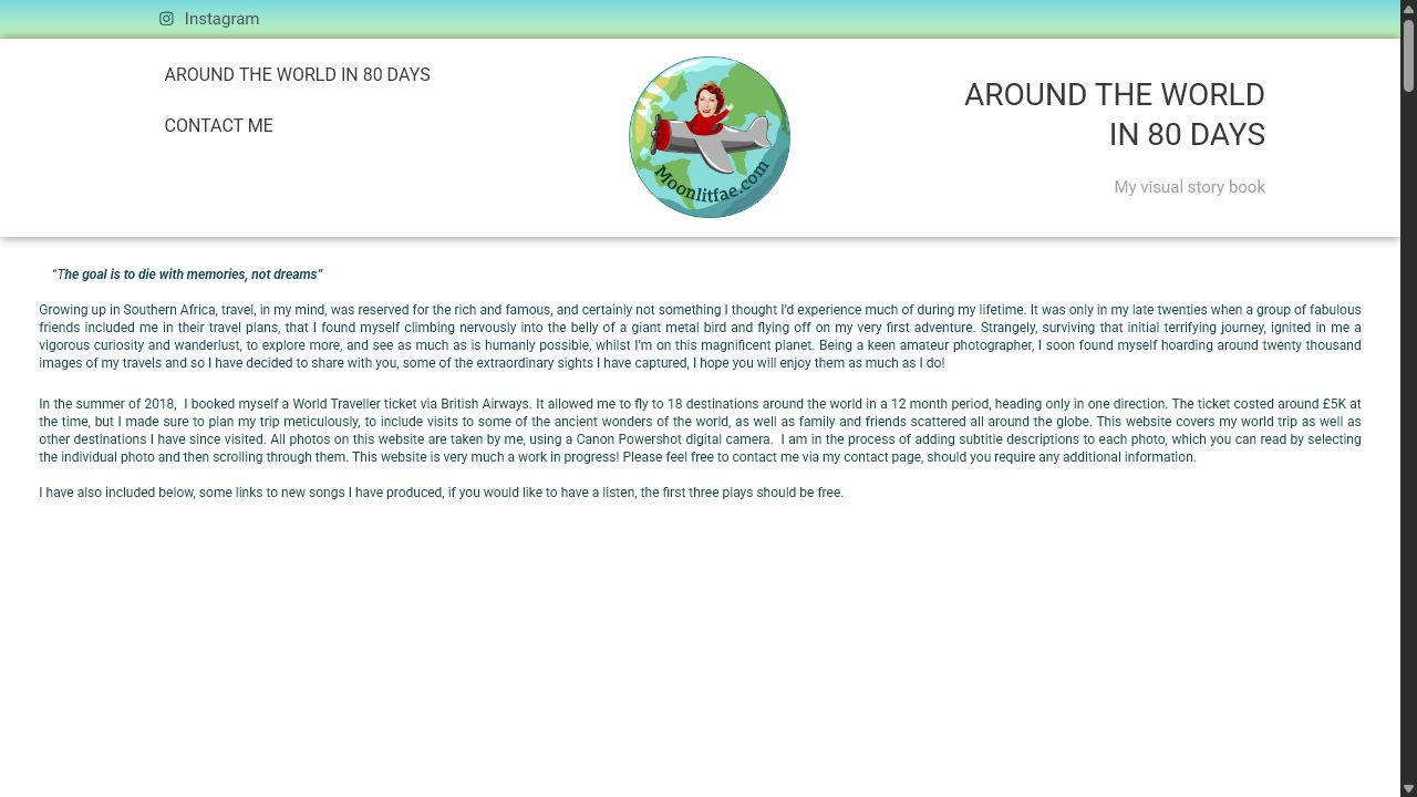 Moonlitfae website on mobile