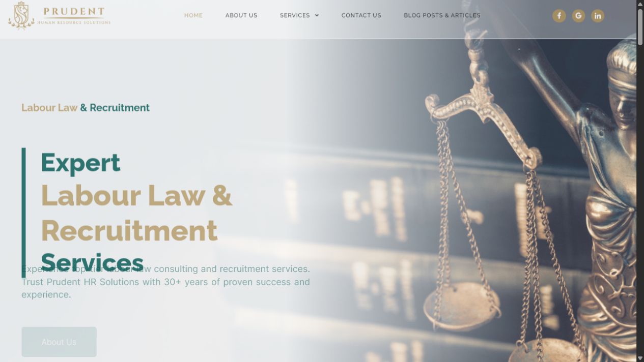Prudent HR website on mobile