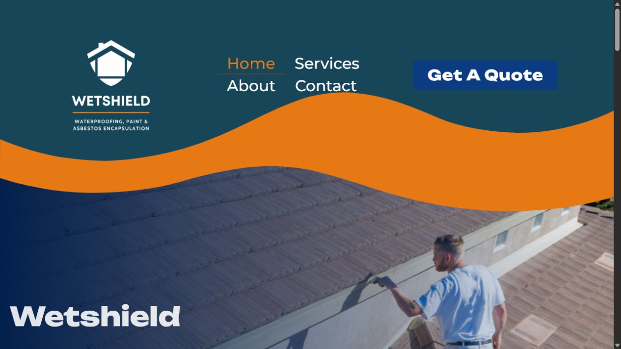 Wetshield website on mobile