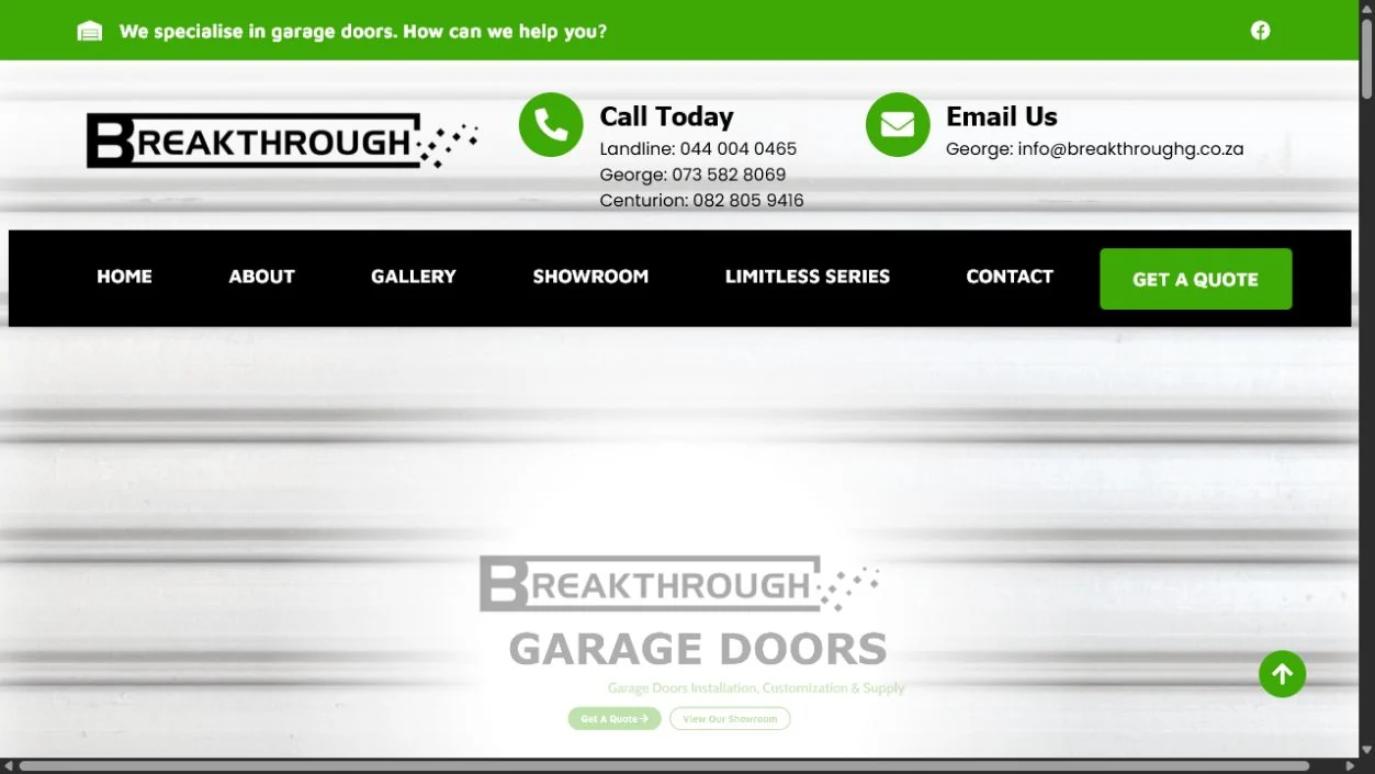 Breakthrough Garage Doors project